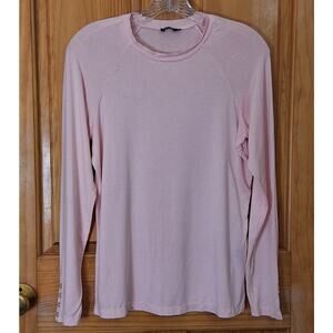 J. McLaughlin Shirt Women's Small Modal Spandex Pink Jersey Classic Preppy Basic